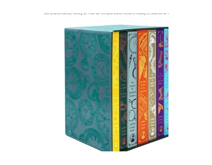 Decorative Sherlock Holmes hardback seven-book box set with colourful spines